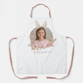 Personalized Easter Bunny Photo Apron for Kids Schort (Voorkant)