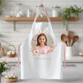 Personalized Easter Bunny Photo Apron for Kids Schort