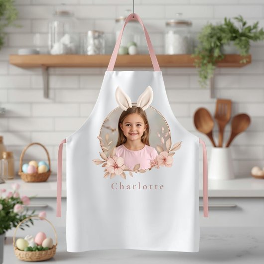 Personalized Easter Bunny Photo Apron for Kids Schort
