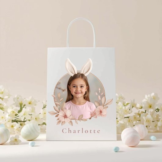 Personalized Easter Bunny Photo Gift Bag Medium Cadeauzakje