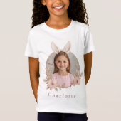Personalized Easter Bunny Photo Kids T-Shirt (Voorkant)