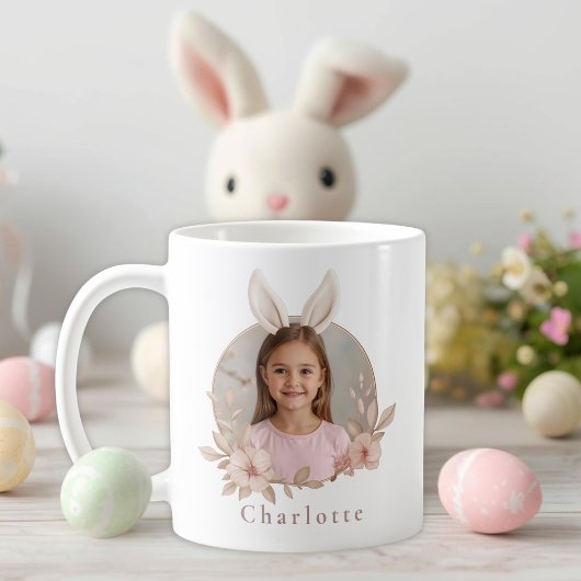 Personalized Easter Bunny Photo Mug for Girls Koffiemok