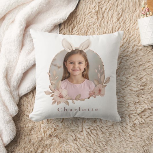 Personalized Easter Bunny Photo Pillow for Kids Kussen (Deken)