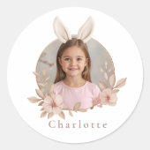 Personalized Easter Bunny Photo Stickers for Kids (Voorkant)