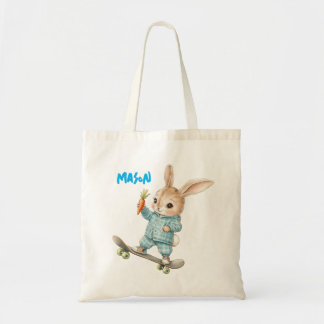 Personalized Easter Bunny Skateboard Tote Bag