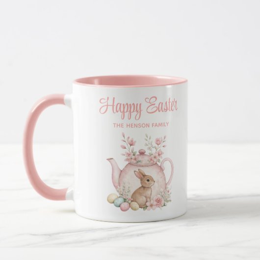 Personalized Easter Bunny Teapot Family Mok (Links)