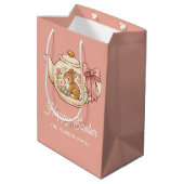 Personalized Easter Bunny Teapot Floral  Medium Cadeauzakje (Achterkant Gekanteld)