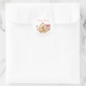 Personalized Easter Bunny Teapot Floral Party Ronde Sticker (Tas)