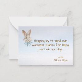 Personalized Easter Bunny Thank You Card Notitiekaartje