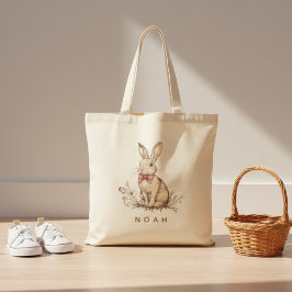 Personalized Easter Bunny Tote Bag with Name