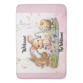 Personalized Easter Bunny Welcome Bath Mat (Voorkant Verticaal)