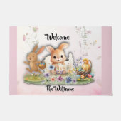 Personalized Easter Bunny Welcome Doormat Deurmat (Voorkant)