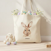 Personalized Easter Bunny with Name Tote Bag