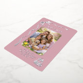 Personalized Easter Family Photo Silver Ribbon Bow Folie Feestdagenkaart (Gedraaid)