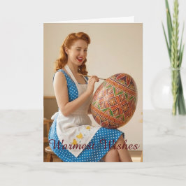 Personalized Easter Retro Artist Card Feestdagen Kaart