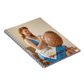 Personalized Easter Retro Artist Ginger Girl Noteb Notitieboek (Rechterzijde)