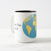 Personalized Eco-Globe Minimalist Planet Tweekleurige Koffiemok (Voorkant links)