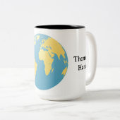 Personalized Eco-Globe Minimalist Planet Tweekleurige Koffiemok (Voorkant rechts)