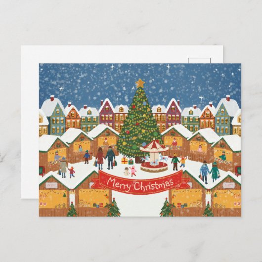 Personalized Editable Christmas Postcard Feestdagenkaart (Voorkant / Achterkant)