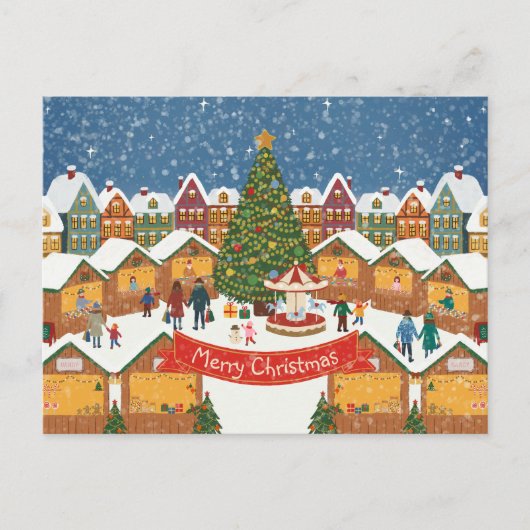 Personalized Editable Christmas Postcard Feestdagenkaart (Voorkant)