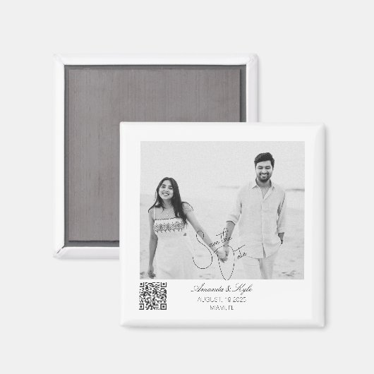 Personalized editable Save the Date magnet (Voorkant / Achterkant)
