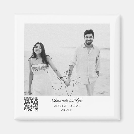 Personalized editable Save the Date magnet (Voorkant)