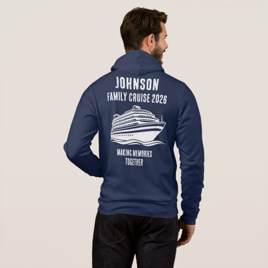 Personalized Editable Text Cruise Holiday Merch Hoodie (Achterkant volledig)