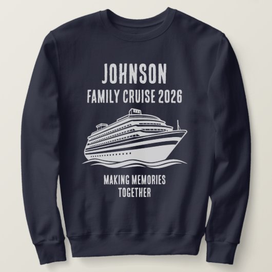 Personalized Editable Text Cruise Holiday Merch Trui (Design voorkant)