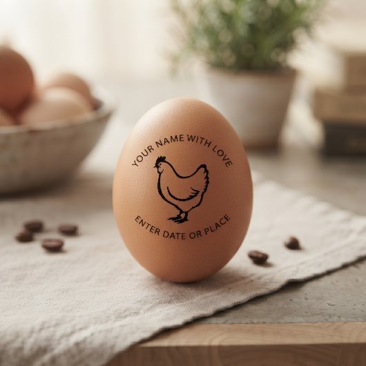 Personalized Egg Stamp – Custom Chicken Egg Stamp  Rubberstempel