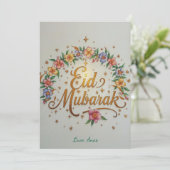 Personalized Eid Mubarak card Feestdagenkaart (Staand voorkant)