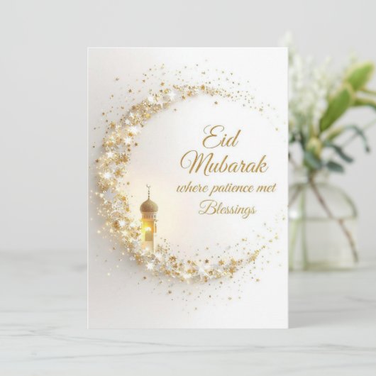 Personalized Eid Mubarak Greeting card Kaart (Staand voorkant)