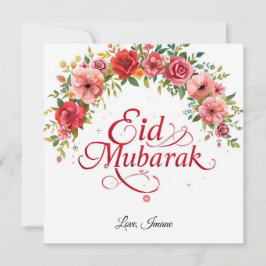 Personalized Eid Mubarak Modern Card Kaart