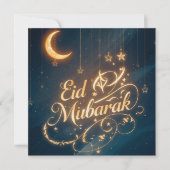 Personalized Eid Mubarak  Modern Greeting  Card Kaart (Voorkant)