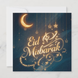 Personalized Eid Mubarak  Modern Greeting  Card Kaart