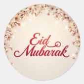 Personalized Eid Mubarak Muslim Classic  Ronde Sticker (Voorkant)