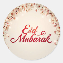 Personalized Eid Mubarak Muslim Classic  Ronde Sticker