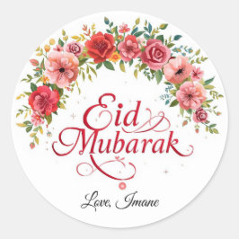 Personalized Eid Mubarak Muslim Classic Round  Ronde Sticker