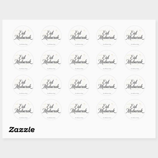 Personalized Eid Mubarak Muslim modern Classic  Ronde Sticker (Vel)