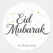 Personalized Eid Mubarak Muslim modern Classic  Ronde Sticker (Voorkant)