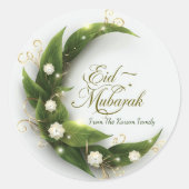 Personalized Eid Mubarak Muslim modern Classic  Ronde Sticker (Voorkant)