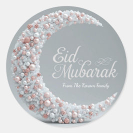 Personalized Eid Mubarak Muslim modern Classic Ronde Sticker