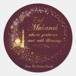 Personalized Eid Mubarak Muslim modern Ronde Sticker