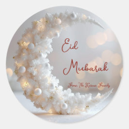 Personalized Eid Mubarak Muslim modern  Ronde Sticker