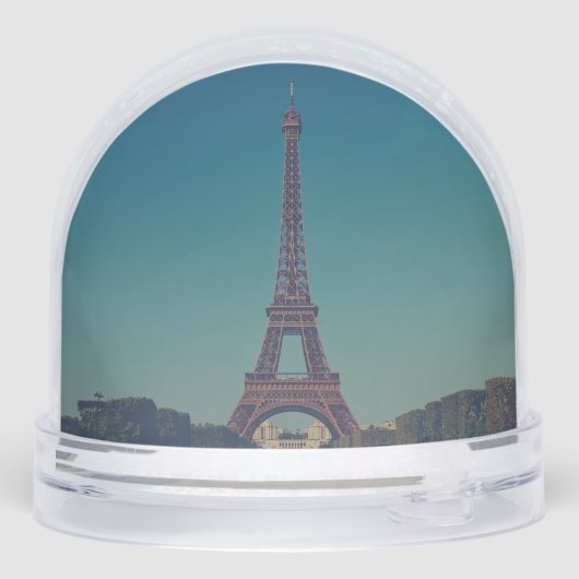 Personalized Eiffel Tower Snow Globe Custom Design Sneeuwbol (Achterkant)
