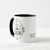 Personalized Elegant Birthday Queen Typography Mok (Voorkant links)