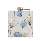 Personalized Elegant Blue Flower Illustration Heupfles (Achterkant)