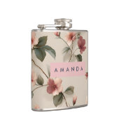 Personalized Elegant Blush Floral Vine Style Heupfles (Rechts)