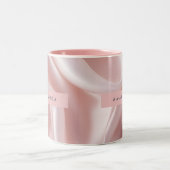 Personalized Elegant Blush Pink Satin Design Tweekleurige Koffiemok (Center)