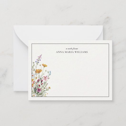  Personalized Elegant Boho Chic Note Card Notitiekaartje (Voorkant)