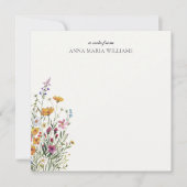 Personalized Elegant Boho Floral Note Card Notitiekaartje (Voorkant)